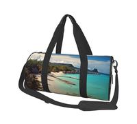 Beauty Beach Sac de voyage en toile imprimée - Sac de sport de gym avec grande capacité pour le week-end, les voyages d'affaires, Noir , Taille unique