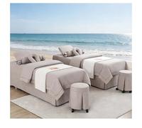 Beauty Bed Cover 4 pièces ensemble de literie pour Salon de beauté linge de lit épais draps couvre-lit Fumigation Massage Spa taie d'oreiller ensembl Light Brown Square bedside 190*80cm (74.8*31.5in)