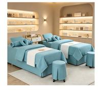 Beauty Bed Cover 4 pièces ensemble de literie pour Salon de beauté linge de lit épais draps couvre-lit Fumigation Massage Spa taie d'oreiller ensembles Sky Blue Square bedside 190*70cm (74.8*27.5in)