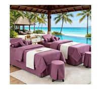 Beauty Bed Cover 4 pièces ensemble de literie pour Salon de beauté linge de lit épais draps couvre-lit Fumigation Massage Spa taie d'oreiller ensembles de Violet Square bedside 190*80cm (74.8*31.5in)