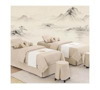 Beauty Bed Cover 4 pièces ensemble de literie pour Salon de beauté linge de lit épais draps couvre-lit Fumigation Massage Spa taie d'oreiller ensembles de h Beige Square bedside 185*80cm(72.8*31.5in）