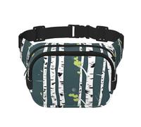 Beauty Birch Tree Print Workout Accessory Square Double Layer Waist Bag Trendy Travel for Men and Women