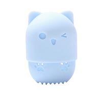 beauty blender 1PC Silicone Makeup Sponge Holder Cat Shaped Travel Case Foundation Sponge Protective Carrying Case Beauty Blender Holder Capsule Cosmetic Drying Rack(Blue)