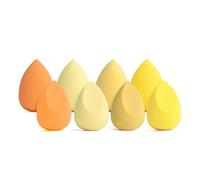 Beauty Blender,8 Pcs Éponges de Maquillage Sans Latex, Eponge Maquillage Fond de Teint humide et sec, Colourful Powder Puff Make-up Sponge, pour fond de teint, poudre, crème solaire et crème, jaune