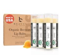 Beauty By Earth Baume à lèvres bio (Original Unflavored) 4 Pack tube; Pure et naturelle Cire d'abeille Beurre à lèvres avec Aloe Vera, la vitamine E pour un transparent brillant, Made In Usa