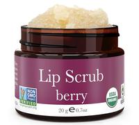 Beauty By Earth Lip Scrub, saveur Berry - Scrubs sucre exfoliants organiques, Exfoliant pour les lèvres gercées sèches, Pour les hommes et les femmes (1 Container)
