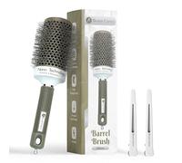 Beauty Carves Brosse à cheveux ronde, corps de 53 mm avec 2 clips - Brosse à cheveux avec nylon flexible 66 poils - Technologie nano ionique résistante à la chaleur pour un bouclage professionnel, un