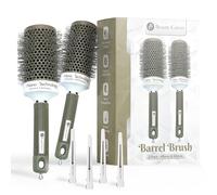 Beauty Carves Lot de pinceaux ronds, 45 et 53 mm avec 4 clips, brosse ronde pour souffler avec nylon flexible, 66 poils nano ioniques résistants à la chaleur pour un bouclage professionnel, un