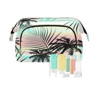 Beauty Case de voyage Cosmétique Palmier Tropical Été pour Femmes Hommes Filles Feuilles de Palme Imperméable Organisateur Cosmétique Voyage Multi, Beauty Case, multicolore, Trousse de toilette