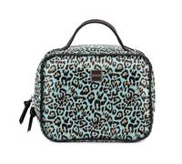 Beauty Case et pochette en tissu multicolore avec fermeture éclair et détails - Tailles assorties pour voyage, sac ou maquillage, multicolore, Grande - Con manico, jungle