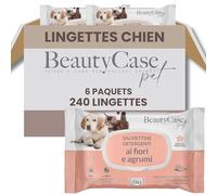 Beauty Case Lingette Chien 240 pcs (6x40) - Lingettes Douces pour Chien, Chiot et Chat - Extra Large 20x30cm - Corps et Pattes - Senteur Fleurs Fraîches & Agrumes
