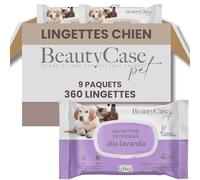 Beauty Case Lingette Chien 360 pcs (9x40) - Lingettes Douces pour Chien, Chiot et Chat - Extra Large 20x30cm - Corps et Pattes - Senteur Lavande