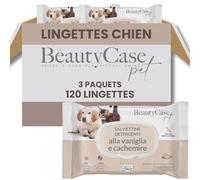 Beauty Case Lingette Chiot & Chien 120 pcs (3x40) - Lingettes Ultra Douces pour Chiots, Chiens et Chat - Extra Large 20x30cms - Corps, et Pattes - Idéal Chiot - Vanille & Cachemire
