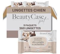 Beauty Case Lingette Chiot & Chien 360 pcs (9x40) - Lingettes Ultra Douces pour Chiots, Chiens et Chat - Extra Large 20x30cms - Corps, et Pattes - Idéal Chiot - Vanille & Cachemire