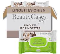 Beauty Case Lingettes Nettoyantes Chien 120 pcs (3x40) - Lingettes pour Chien, Chiot et Chat - Extra Large 20x30cm à la Chlorhexidine - Corps et Pattes