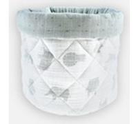 Beauty case mousseline de coton BIO ouatinée, écru/sauge