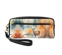 Beauty Case réutilisable - Organisateur de voyage pour articles de toilette, cerf by The River en cuir avec impression complète, noir, taille unique, Noir , Taglia Unica