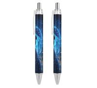 Beauty City Moon Umbrella Lot de 2 stylos à bille rétractables à encre noire 0,5 mm pour écriture lisse et prise de notes