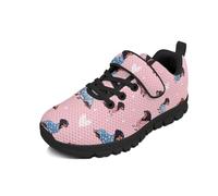 Beauty Collector Baskets mignonnes pour filles à boucle unique Chaussures de marche et de sport Semelle noire, Teckel Love Rose, 32 EU