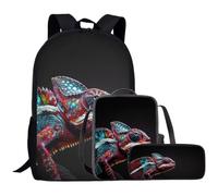 Beauty Collector Ensemble sac à dos caméléon pour filles avec sac à déjeuner et trousse à crayons assortis, Couleur caméléon