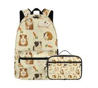 Beauty Collector Sac à dos pour l'école avec sac à déjeuner, Hamster Carotte Jaune, Sac à dos daypack