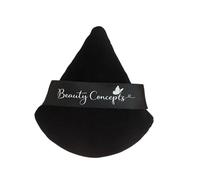 Beauty Concepts Houppette à poudre en velours de luxe - Houppette de maquillage triangulaire douce pour poudre libre et pressée (velours noir)
