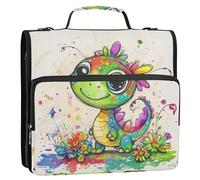 Beauty Dragon Classeur à 3 anneaux avec fermeture éclair robuste de 3,8 cm avec poignée et bandoulière amovible étanche pour étudiant du milieu