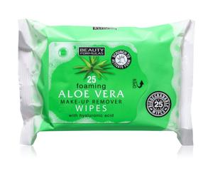 Beauty Formulas Aloe Vera lingettes nettoyantes à l'acide hyaluronique 25 pcs