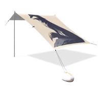 Beauty Fox Auvent de plage beige UPF50+ Protection étanche Grand abri solaire avec sacs de sable et pelle pour camping, pique-nique, jardin