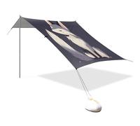 Beauty Fox Cabane de plage pliable UPF50 résistante à l'eau Grand abri solaire portable avec sacs de sable et pelle pour jardin et camping
