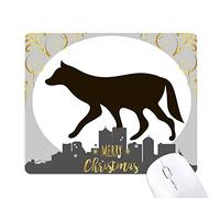 Beauty Gift Loup Noir Animal représentation la Nuit de noël, Tapis de Souris en Caoutchouc