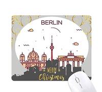 Beauty Gift Profil Historique Berlin Allemagne Flat la Nuit de noël, Tapis de Souris en Caoutchouc