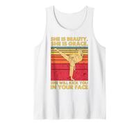 Beauty Grace Karaté Girl Taekwondo Kick Face Arts Martiaux Débardeur