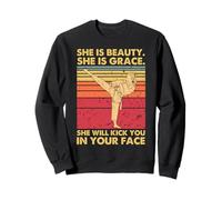 Beauty Grace Karaté Girl Taekwondo Kick Face Arts Martiaux Sweatshirt