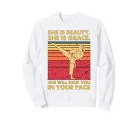 Beauty Grace Karaté Girl Taekwondo Kick Face Arts Martiaux Sweatshirt