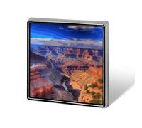 Beauty Grand Canyon - Badge carré imprimé en métal - Broche décorative pour sac, chapeau - Accessoires pour homme et femme - En aluminium, 0.7*0.7 in, Aluminium