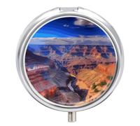Beauty Grand Canyon Boîte à pilules ronde 3 compartiments Décoratifs Sac à main Portable Mini Voyage Médicament Tablette Vitamine Poisson Huile Titulaire Organisateur Pilulier