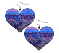 Beauty Grand Canyon Boucles d'oreilles élégantes en cuir en forme de cœur Accessoires tendance et uniques pour un usage quotidien, taille unique