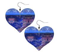 Beauty Grand Canyon Boucles d'oreilles en cuir avec pendentif en forme de cœur élégant et léger pour femmes et filles, taille unique, cuir, sans pierre précieuse