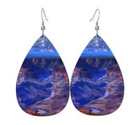 Beauty Grand Canyon Boucles d'oreilles pendantes en cuir en forme de larme élégantes et légères pour femmes et filles, taille unique, cuir, sans pierre précieuse