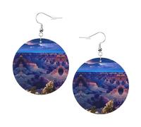 Beauty Grand Canyon Boucles d'oreilles rondes élégantes en cuir Accessoires tendance et uniques pour un usage quotidien, taille unique