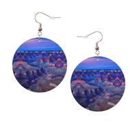 Beauty Grand Canyon Boucles d'oreilles rondes élégantes en cuir Accessoires tendance et uniques pour un usage quotidien, taille unique