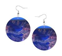 Beauty Grand Canyon Boucles d'oreilles rondes en cuir avec pendentif élégant et léger pour femmes et filles, taille unique, cuir, sans pierre précieuse