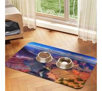 Beauty Grand Canyon Tapis d'alimentation absorbant en cuir PU pour chien et chat - Protège les sols - Dos en caoutchouc antidérapant - Facile à nettoyer - 40 x 60 cm
