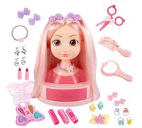 Beauty Hair Stylist Set, Beauty Salon Kit, Pretend Curling Irons and Hairpins, Fun Dress-Up Accessories, Hairstyling Toy Box for Kids, Kindergarten, Home Play, 7.8 inches