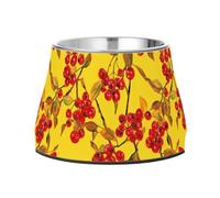 Beauty Hawthorn Berry Fruit Yellow Dog FeedBowls Elevated Stainless Steel Cat Food Bowl for Dogs Cats Lapins Birds Slow Down Food Bowl