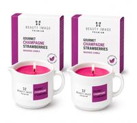 BEAUTY IMAGE Pack de 2 Grandes Bougies de Massage - Fruit de la Passion - Lavande [80 gr de 4 à 5 Massages Corporels par Bougie]. Huile Chaude pour Massage Professionnel. Qualité Fabriqué en Europe.