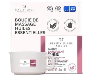 Beauty Image Strawberry Champagne Hot Oil Body Massage Candle