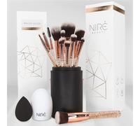 Beauty Kit Artiste 15pcs : Kit De Pinceaux De Maquillage Professionnel Et Leur Étuis De Rangement. Inclus : Éponge De Maquillage Et Brosse Nettoyante
