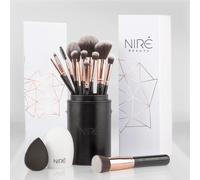 Beauty Kit Artiste 15pcs : Kit De Pinceaux De Maquillage Professionnel Et Leur Étuis De Rangement. Inclus : Éponge De Maquillage Et Brosse Nettoyante